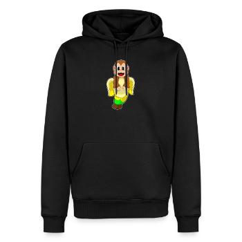 Affe Banane - Männer Premium Bio Hoodie - Schwarz - Vorne - Nico (187cm)