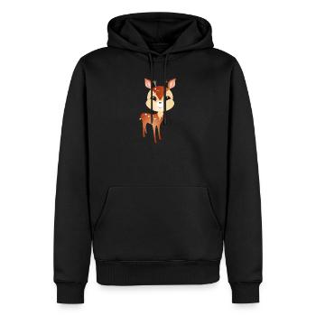 niedlicher kleiner Rehbock mit großem Geweih - Männer Premium Bio Hoodie - Schwarz - Vorne - Nico (187cm)