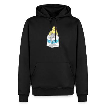 Ente Milch - Männer Premium Bio Hoodie - Schwarz - Vorne - Nico (187cm)