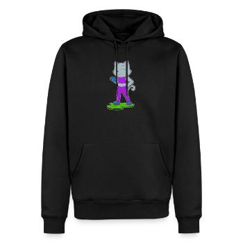 Katze Bodybuilder Hantel Bodybuilding - Männer Premium Bio Hoodie - Schwarz - Vorne - Nico (187cm)