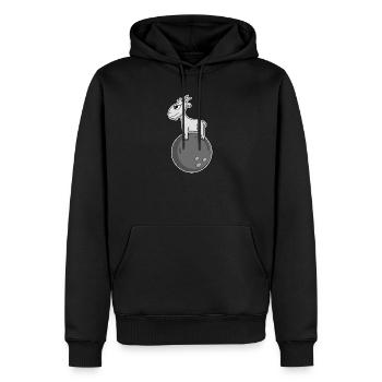Ziege Bowling - Männer Premium Bio Hoodie - Schwarz - Vorne - Nico (187cm)