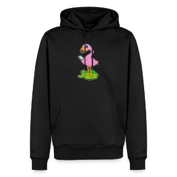 Flamingo Smartphone - Männer Premium Bio Hoodie - Schwarz - Vorne - Nico (187cm)