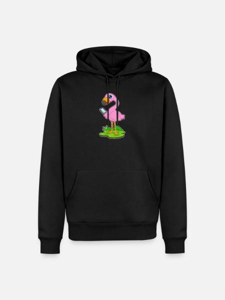 Flamingo Smartphone - Men’s Premium Organic Hoodie - black