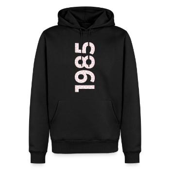41. GEBURTSTAG 1985 PUNKTE - Männer Premium Bio Hoodie - Schwarz - Vorne - Nico (187cm)
