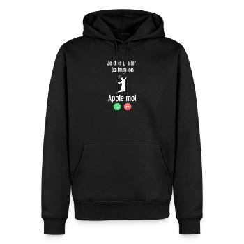 Badminton Appelle Moi Tee - Sweat à capuche Premium bio Homme - noir - Devant - Nico (187cm)