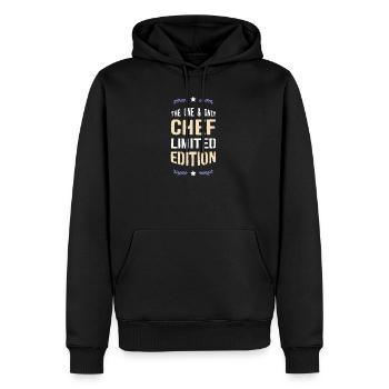 Le seul et unique chef - Édition limitée - Sweat à capuche Premium bio Homme - noir - Devant - Nico (187cm)