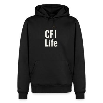 Instructeur de vol Cfi Pilote Instructeur d’aviation - Sweat à capuche Premium bio Homme - noir - Devant - Nico (187cm)