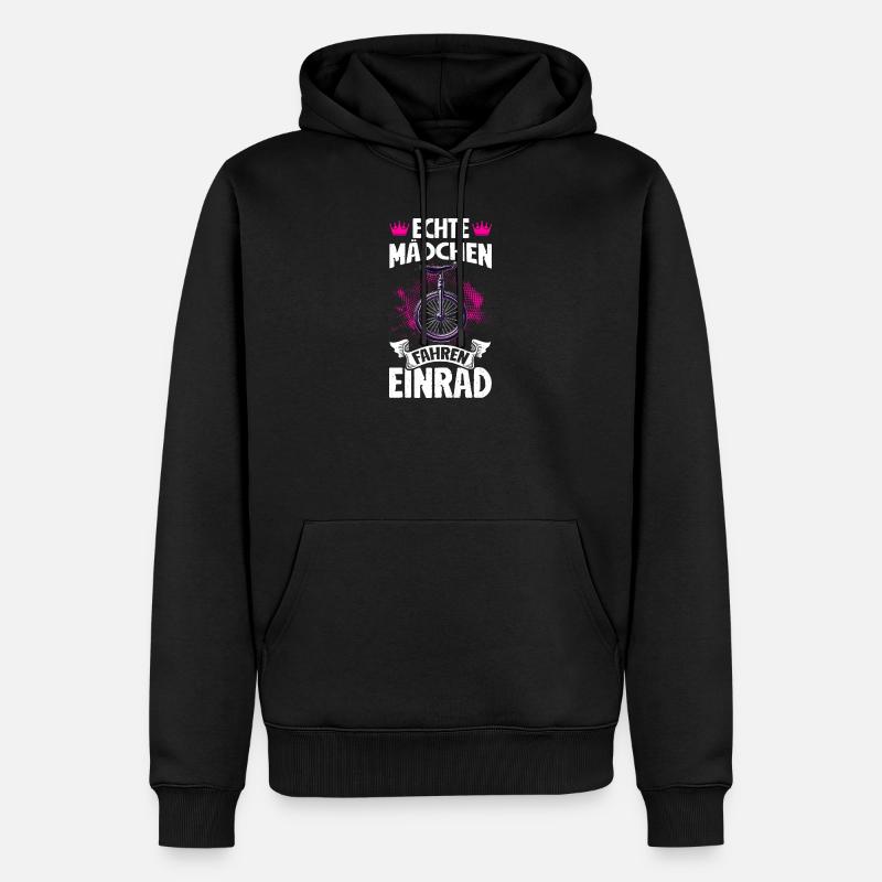 Echte Mädchen Fahren Einrad - Männer Premium Bio Hoodie - Schwarz