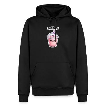 Kawaii Smoothie Mug BLEND - Men’s Premium Organic Hoodie - black - Front - Nico (187cm)