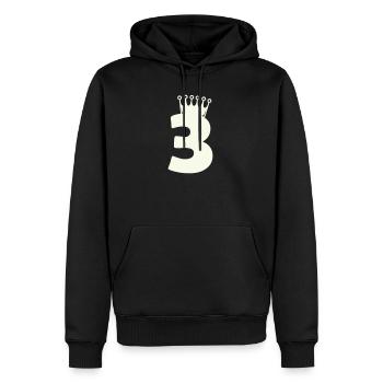 3_krone - Männer Premium Bio Hoodie - Schwarz - Vorne - Nico (187cm)
