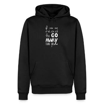 Wenn du das lesen kannst, geh weg, weißer - Männer Premium Bio Hoodie - Schwarz - Vorne - Nico (187cm)