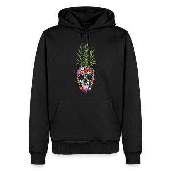 Squelette En Fleur Ananas Humour Homme Ou Femme - Sweat à capuche Premium bio Homme - noir - Devant - Nico (187cm)