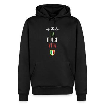 Italia Italy Italien Bella Italia Dolce Vita - Männer Premium Bio Hoodie - Schwarz - Vorne - Nico (187cm)