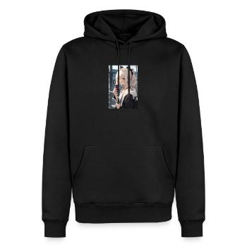 Anime Look Out Girl - Männer Premium Bio Hoodie - Schwarz - Vorne - Nico (187cm)