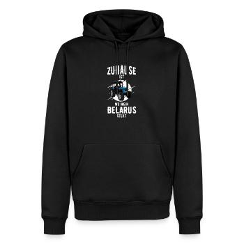 Zuhause ist wo mein Belarus steht Traktor MTZ - Männer Premium Bio Hoodie - Schwarz - Vorne - Nico (187cm)