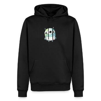 Mignon monstre aquarelle - Sweat à capuche Premium bio Homme - noir - Devant - Nico (187cm)