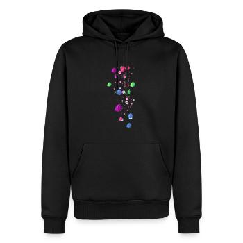 Edelsteine, bunt,Perlen,Sterne, Steine - Männer Premium Bio Hoodie - Schwarz - Vorne - Nico (187cm)