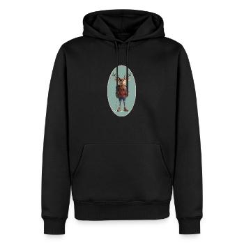 Steinbock - Männer Premium Bio Hoodie - Schwarz - Vorne - Nico (187cm)