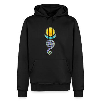 Symbole abstrait - Déesse du pouvoir Femmes 4 - Sweat à capuche Premium bio Homme - noir - Devant - Nico (187cm)