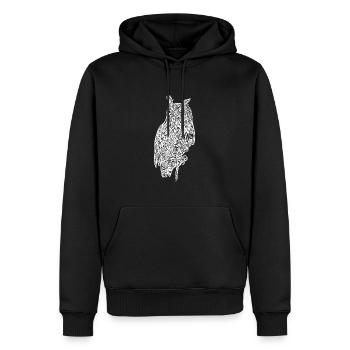 Elegant vintage eagle owl bird - Men’s Premium Organic Hoodie - black - Front - Nico (187cm)