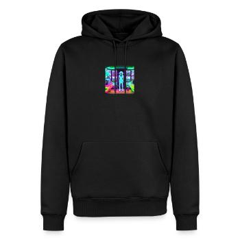 Alien Shop Neon - Männer Premium Bio Hoodie - Schwarz - Vorne - Nico (187cm)