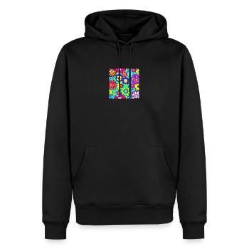 Flower Collage - Männer Premium Bio Hoodie - Schwarz - Vorne - Nico (187cm)