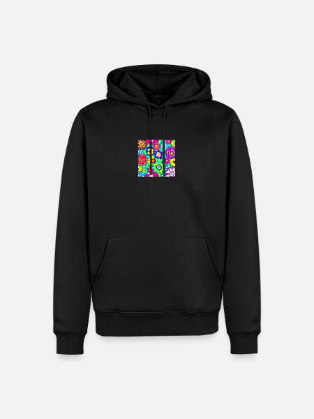 Flower Collage - Männer Premium Bio Hoodie - Schwarz