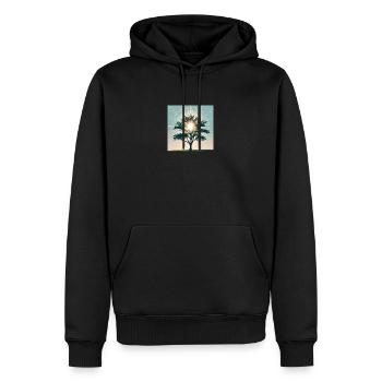 Baum - Männer Premium Bio Hoodie - Schwarz - Vorne - Nico (187cm)