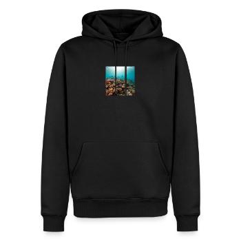 Récif corallien - Sweat à capuche Premium bio Homme - noir - Devant - Nico (187cm)