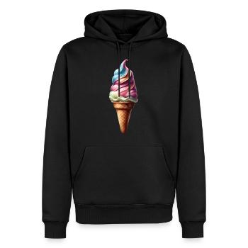 Leckere bunte Eiswaffel - Männer Premium Bio Hoodie - Schwarz - Vorne - Nico (187cm)