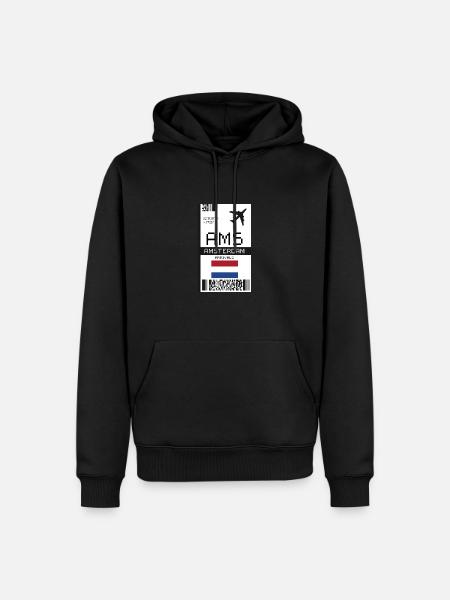 Amsterdam, Netherlands Boarding Pass - AMS Ticket - Men’s Premium Organic Hoodie - black