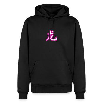 Weißer Drache PINK - Männer Premium Bio Hoodie - Schwarz - Vorne - Nico (187cm)
