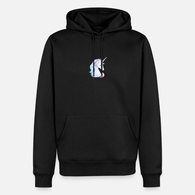 Licorne - Sweat à capuche Premium bio Homme - noir