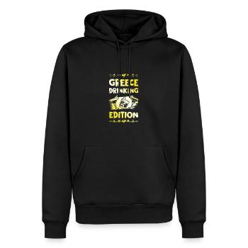 Greece Drinking Saying - Men’s Premium Organic Hoodie - black - Front - Nico (187cm)