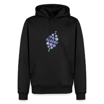 Prénom Albert - Sweat à capuche Premium bio Homme - noir - Devant - Nico (187cm)