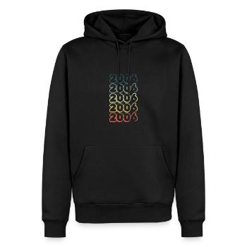 Jahrgang 2006 - Männer Premium Bio Hoodie - Schwarz - Vorne - Nico (187cm)