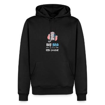 Cute elephants big brother with saying - Men’s Premium Organic Hoodie - black - Front - Nico (187cm)