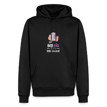Mignon éléphant grande sœur avec dicton - Sweat à capuche Premium bio Homme - noir - Devant - Nico (187cm)