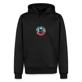 Mops in verschiedenen Farben - Männer Premium Bio Hoodie - Schwarz - Vorne - Nico (187cm)
