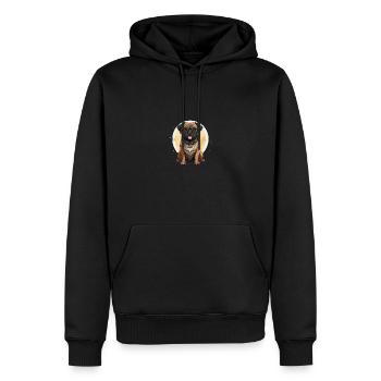 Portrait de carlin - Sweat à capuche Premium bio Homme - noir - Devant - Nico (187cm)