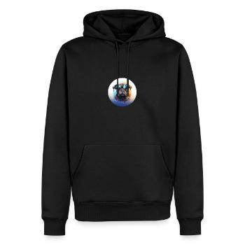 Mops mit Sonnenbrille - Männer Premium Bio Hoodie - Schwarz - Vorne - Nico (187cm)