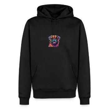 Carlin coloré - Sweat à capuche Premium bio Homme - noir - Devant - Nico (187cm)