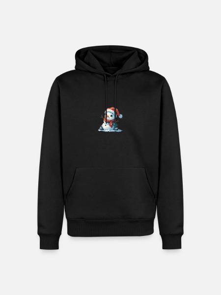 Schneemann für Kinder - Männer Premium Bio Hoodie - Schwarz