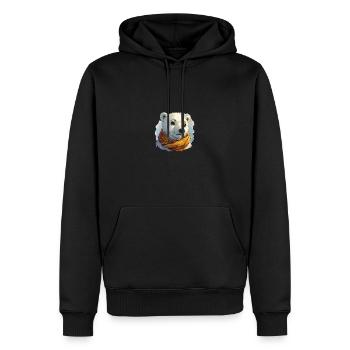 Ours polaire avec écharpe - Sweat à capuche Premium bio Homme - noir - Devant - Nico (187cm)