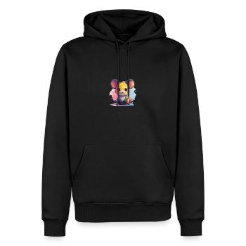 Souris pour enfants - Sweat à capuche Premium bio Homme - noir - Devant - Nico (187cm)
