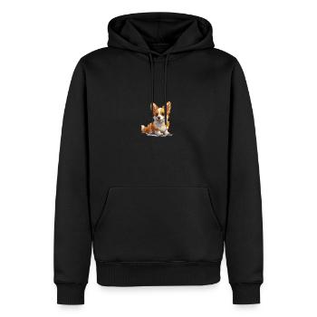 Niedlicher kleiner Hund - Männer Premium Bio Hoodie - Schwarz - Vorne - Nico (187cm)