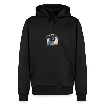 Niedlicher kleiner Mops - Männer Premium Bio Hoodie - Schwarz - Vorne - Nico (187cm)