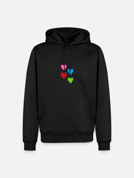 Hearts - Men’s Premium Organic Hoodie - black