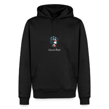 bretonne coeur de breizh blanc - Sweat à capuche Premium bio Homme - noir - Devant - Nico (187cm)
