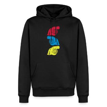 Turbo 3 er - Men’s Premium Organic Hoodie - black - Front - Nico (187cm)
